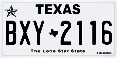 TX license plate BXY2116