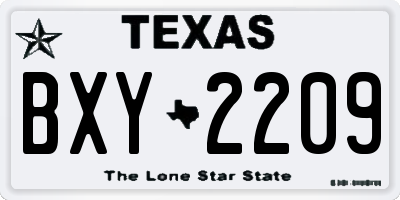 TX license plate BXY2209