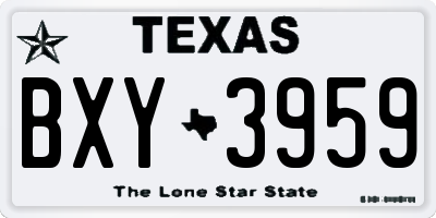TX license plate BXY3959