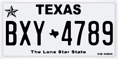 TX license plate BXY4789