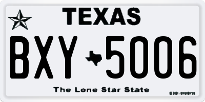 TX license plate BXY5006