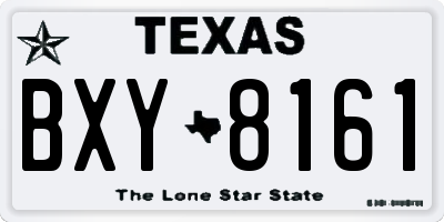 TX license plate BXY8161