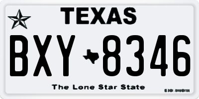 TX license plate BXY8346
