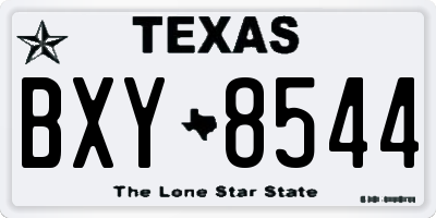 TX license plate BXY8544