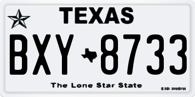 TX license plate BXY8733