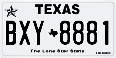 TX license plate BXY8881