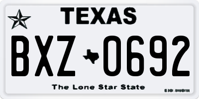 TX license plate BXZ0692