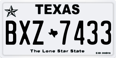 TX license plate BXZ7433