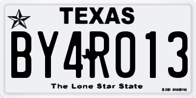 TX license plate BY4R013