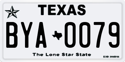 TX license plate BYA0079
