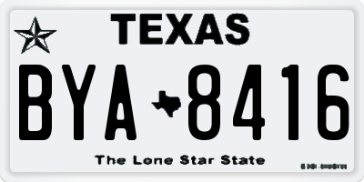 TX license plate BYA8416