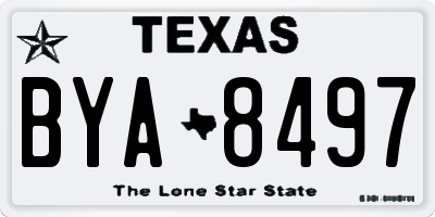 TX license plate BYA8497