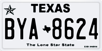TX license plate BYA8624