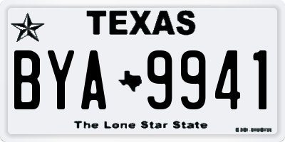 TX license plate BYA9941