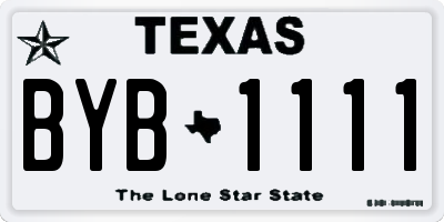 TX license plate BYB1111