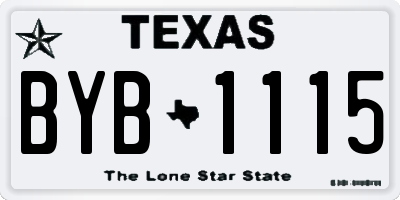 TX license plate BYB1115