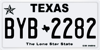 TX license plate BYB2282