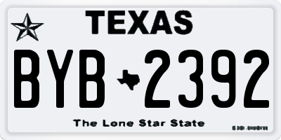 TX license plate BYB2392