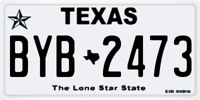 TX license plate BYB2473