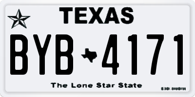 TX license plate BYB4171