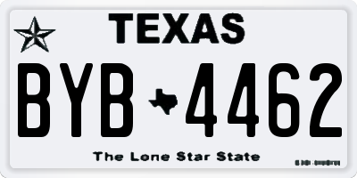 TX license plate BYB4462