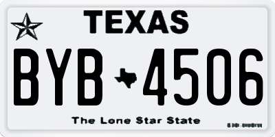 TX license plate BYB4506