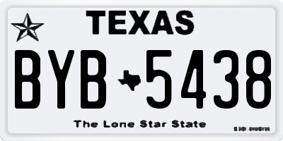 TX license plate BYB5438