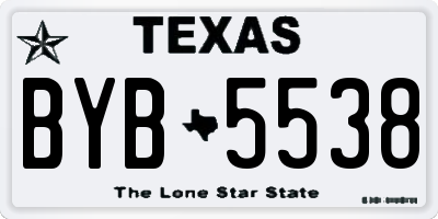 TX license plate BYB5538