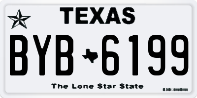 TX license plate BYB6199