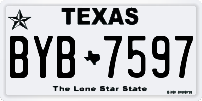 TX license plate BYB7597