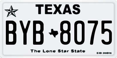 TX license plate BYB8075