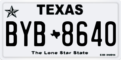 TX license plate BYB8640