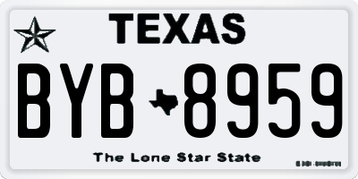 TX license plate BYB8959