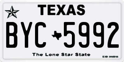 TX license plate BYC5992