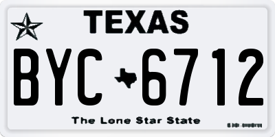 TX license plate BYC6712