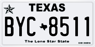 TX license plate BYC8511