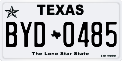 TX license plate BYD0485