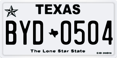 TX license plate BYD0504