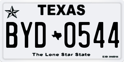 TX license plate BYD0544