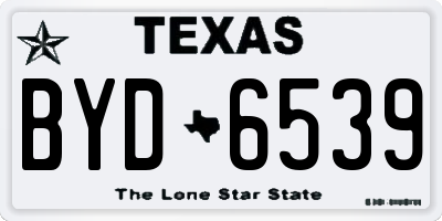 TX license plate BYD6539
