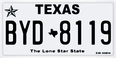 TX license plate BYD8119