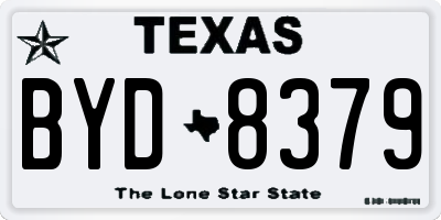 TX license plate BYD8379