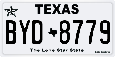 TX license plate BYD8779