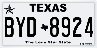 TX license plate BYD8924