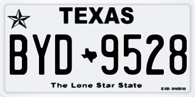 TX license plate BYD9528