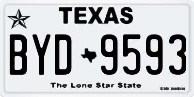 TX license plate BYD9593