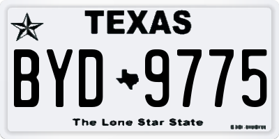 TX license plate BYD9775
