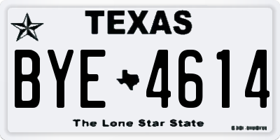 TX license plate BYE4614