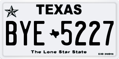 TX license plate BYE5227