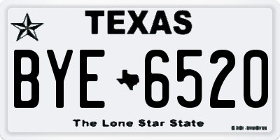 TX license plate BYE6520